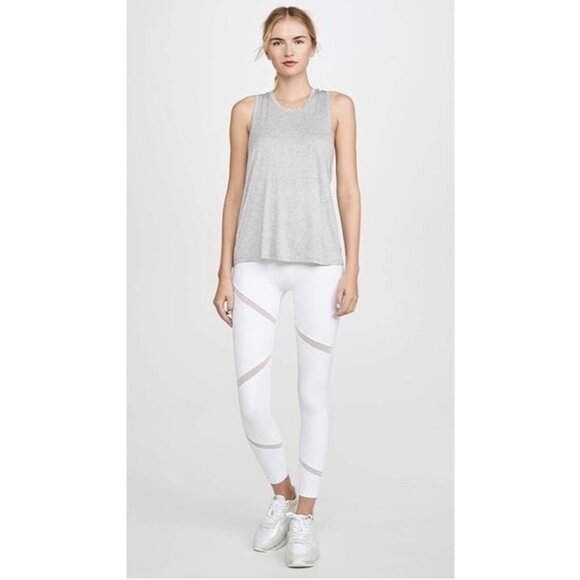 NEW Splits59 Toni Muscle Tank Top Heathered Grey Oversized Size XS High Neck - Picture 1 of 10